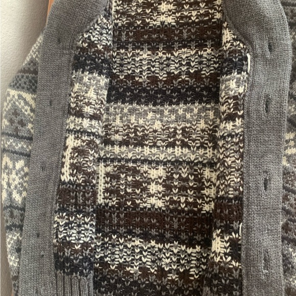 Tris line Wool Blend Men’s Cardigan Sweater - Picture 4 of 10